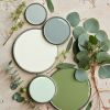 This nature-inspired color palette showcases the shade in various tints ranging from almost-white to deep gray-greens. Look for green paint colors with cool gray undertones for a crisp, organic look. #greenpaint #paintpalettes #colorschemes #paintcolors #bhg